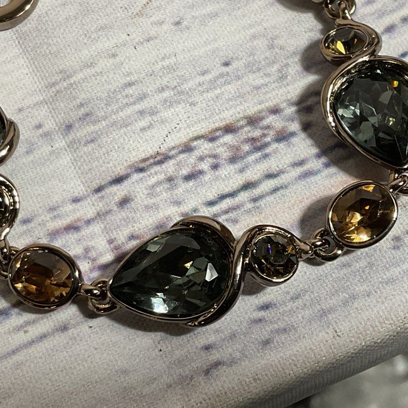 NWT GIVENCHY Smokey Quartz Opal Linked 7" Bracelet
