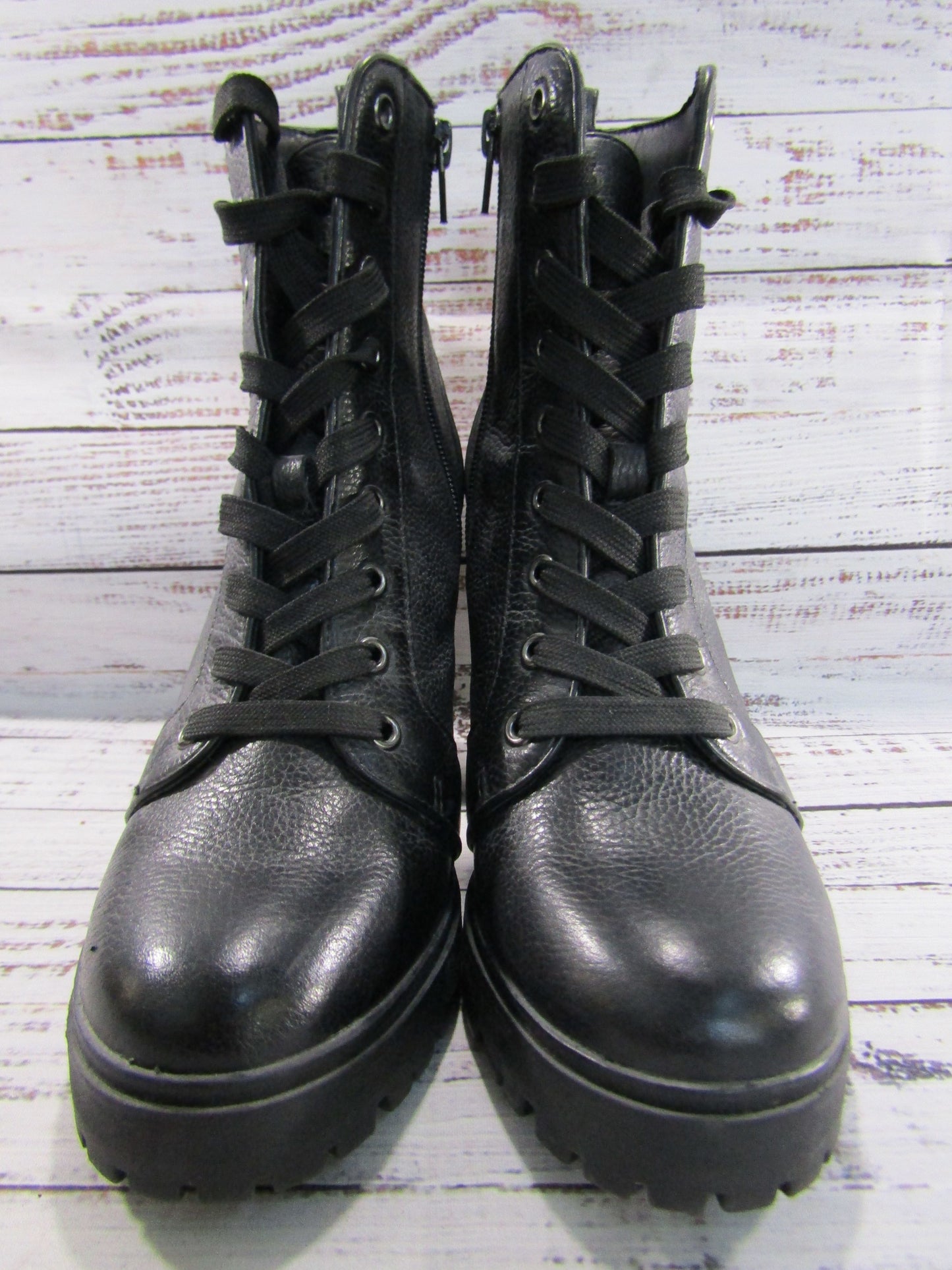 Steve Madden Laurie Women's Black Leather Ankle Zip Boots Size 8