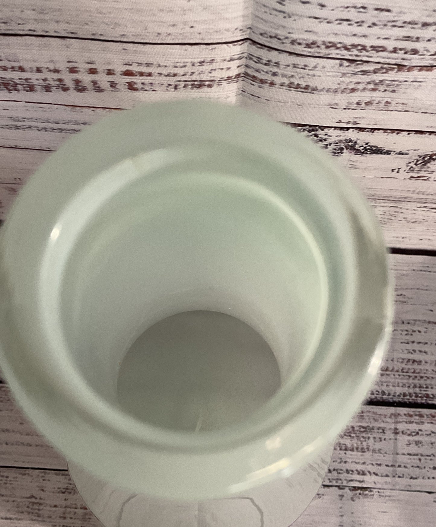Hand Blown Modern Milk Vase Signed Cream White