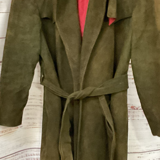 VTG. BONWIT TELLER Men's Brown/Green Suede Trench Coat- SEE MEASUREMENTS