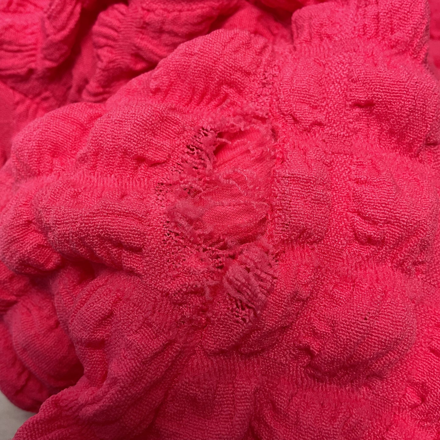 Antonio Melani Raspberry Smocked Lucie Square Textured Dress Size XS New Damaged