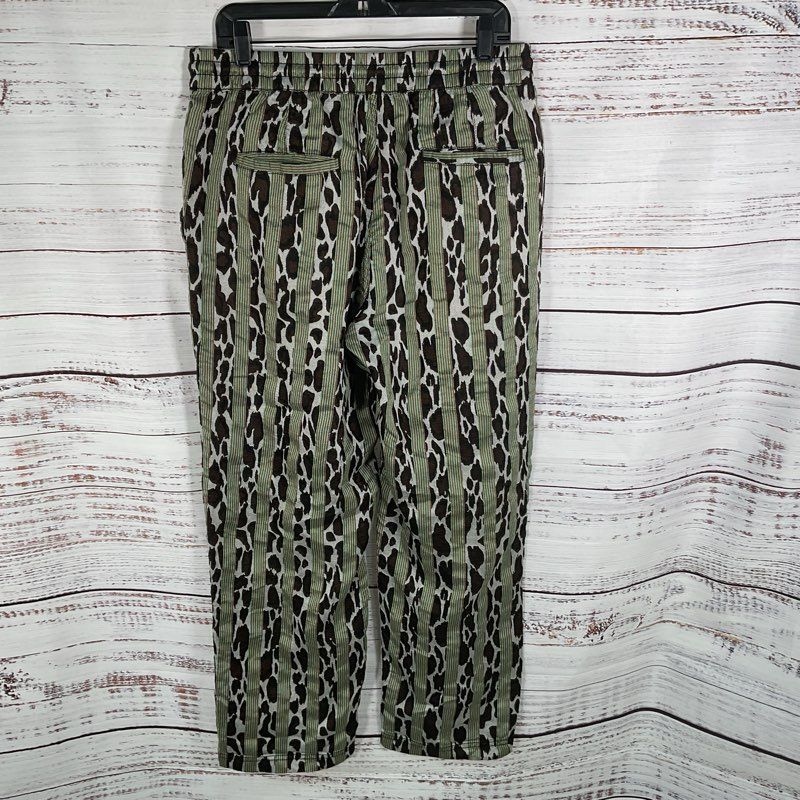 Pleasures Now Snow Leopard Spots w/ Multicolor Stripes Drawstring Pants - Size L