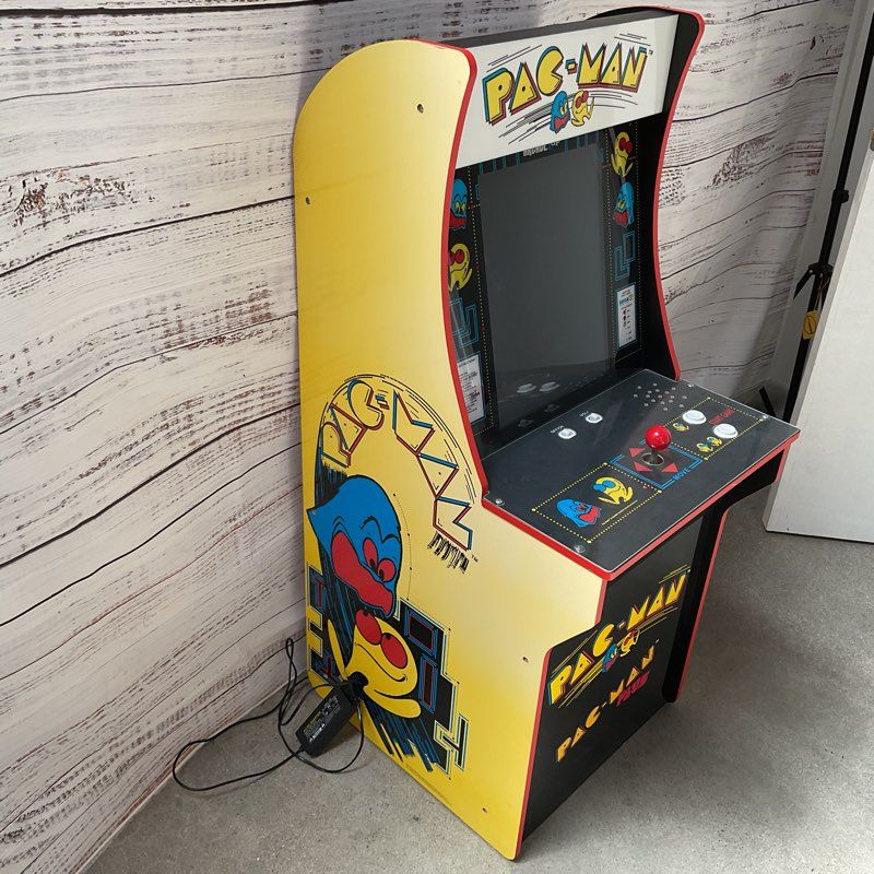 ARCADE 1UP #7652 Classic 2-in-1 Home Arcade 4ft CRACKED SCREEN GAME WORKS- AS-IS