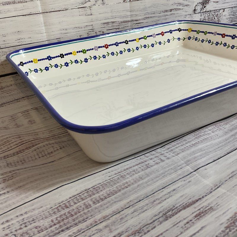 NEW THE LAST LINE Large Rectangle Serving Tray Multi Floral Enamel- 15.25" X 18"