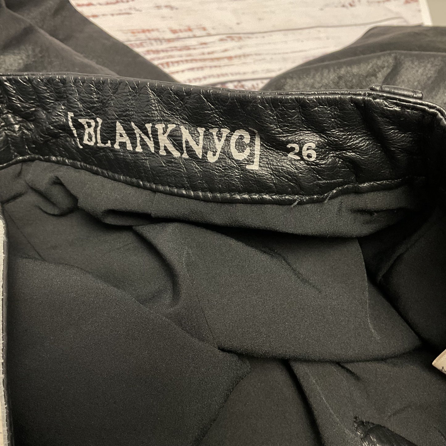 Blank NYC Black Leather Jeans Style Pants - Size 26