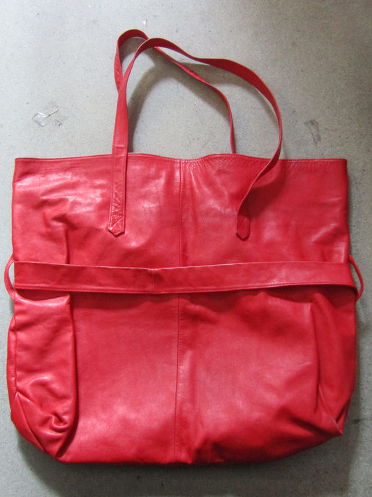 Vintage Robinson's Women's Red Leather Tote Shoulder Bag