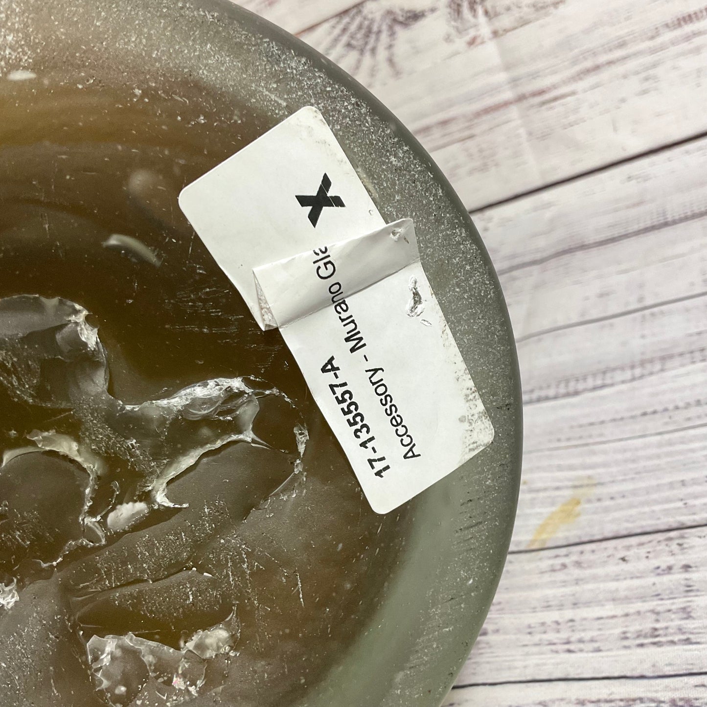 VTG. MCM Murano Brown Handblown Art Glass Vase- 23" (LOCAL PICKUP 90016)