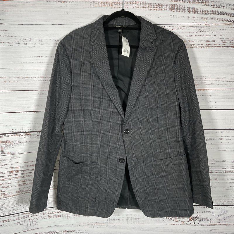 NWT Banana Republic Tessuti Sondrio Grey Plaid Jacket - Size 42R