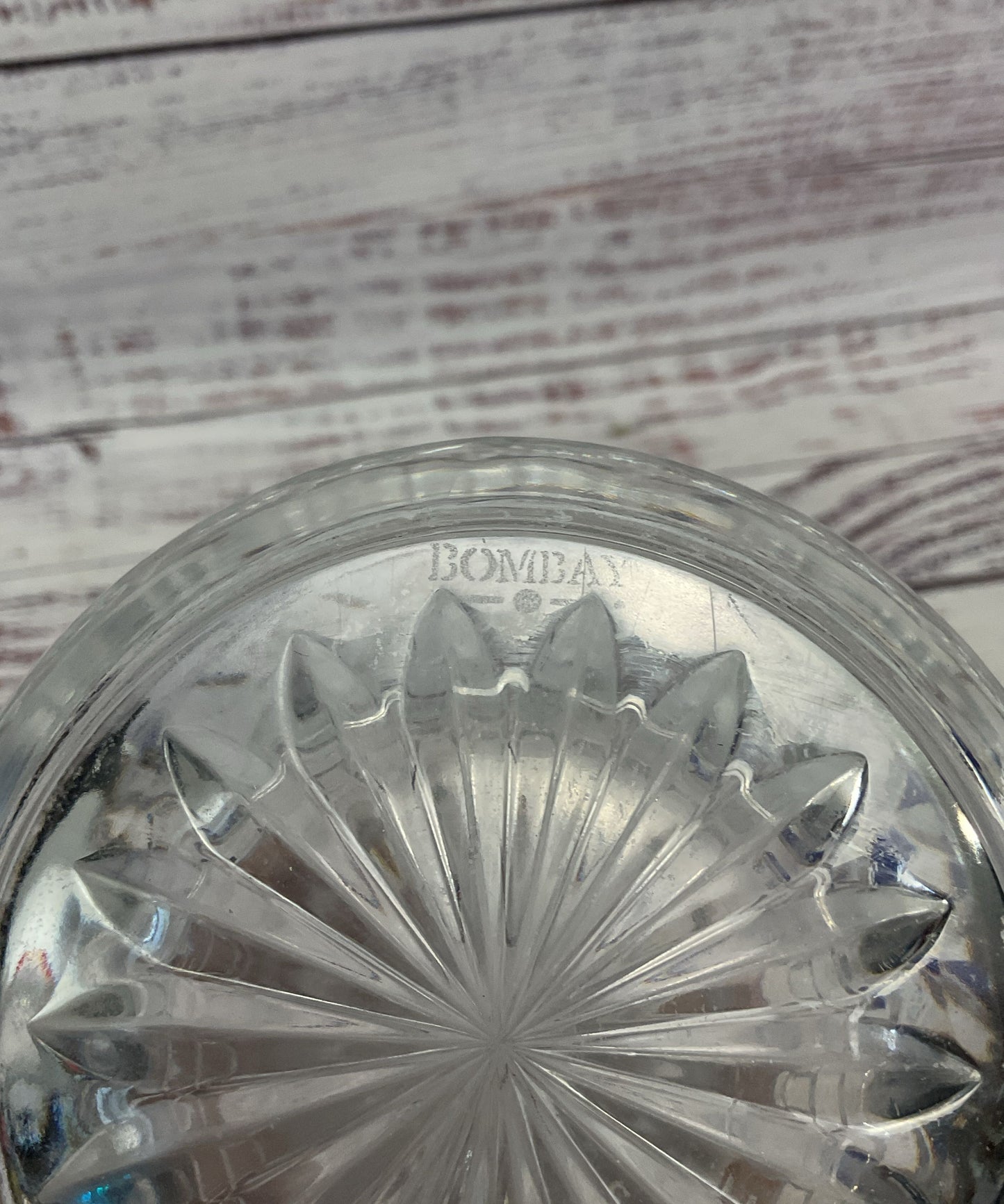 Bombay Clear Glass Cut Crystal Style 5"x5"x5.5" Vase