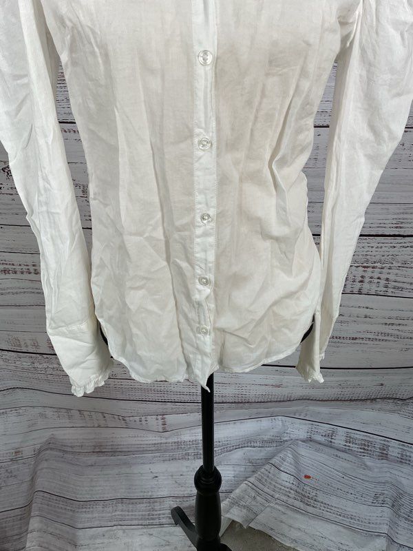 Women's Veronica Beard Button Up White Long Sleeve Blouse Size S