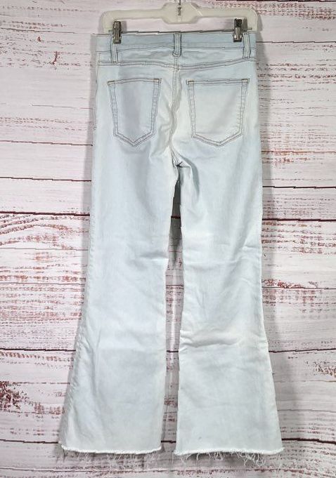 Frame The Icon Raw Hem Flare Jeans Blue 27