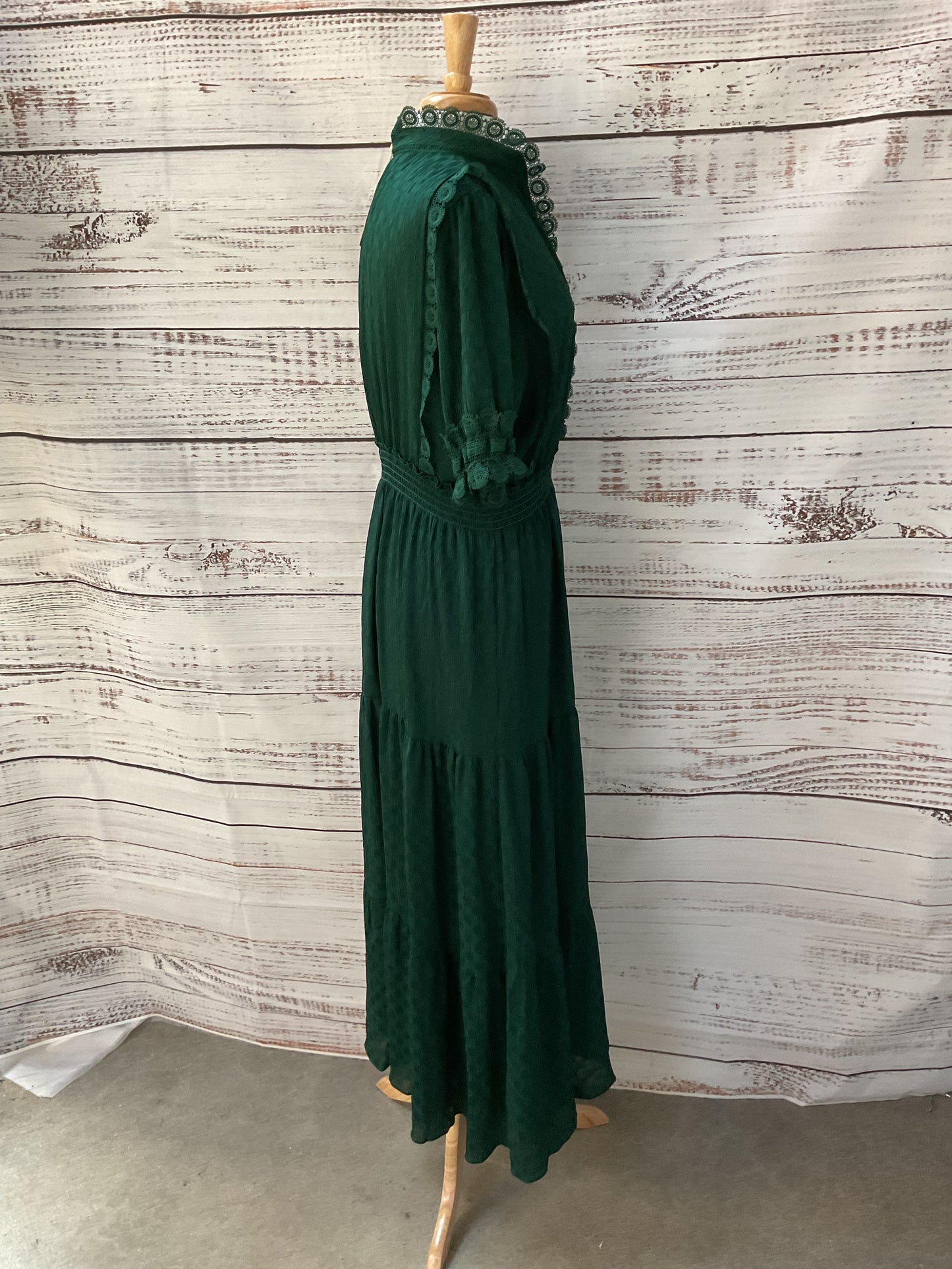 Max Studio Emerald Jacquard Green Dot Lace Dress - Size XL New W/ Tag