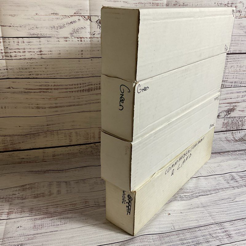 4 Boxes Magic The Gathering Red, Black, Green, Land, Commander Commons Cards
