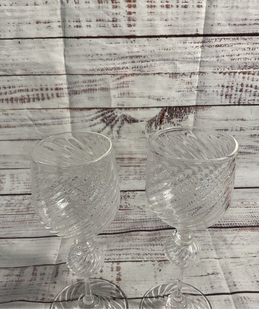 Jason Anderson 2007 Signed 2 Handblown Glass Art Swirl Cups