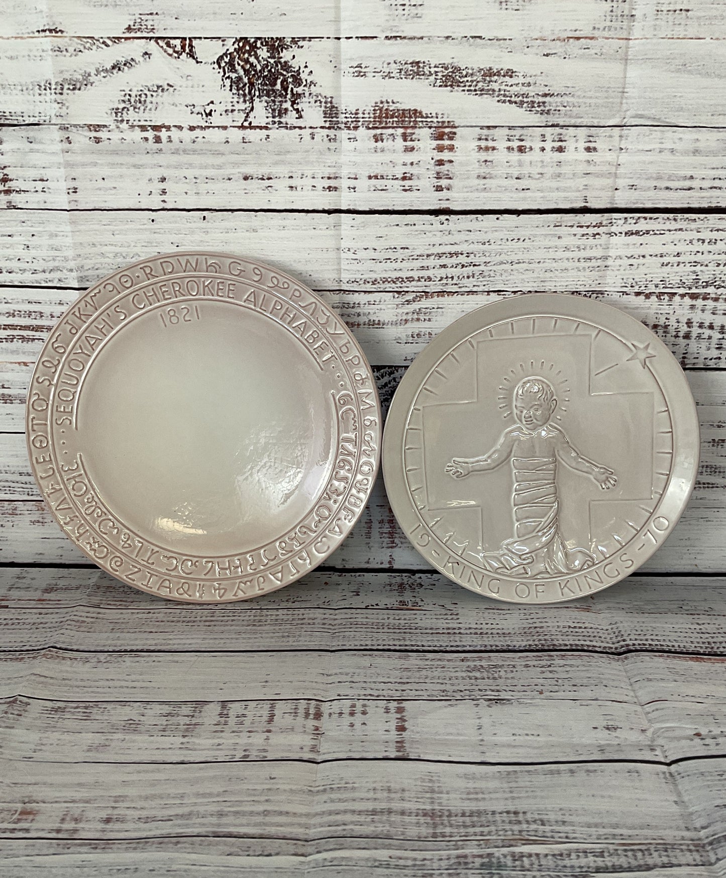 Frankoma Pottery 1970 Glossy Ceramic Lot of 2 Plates
