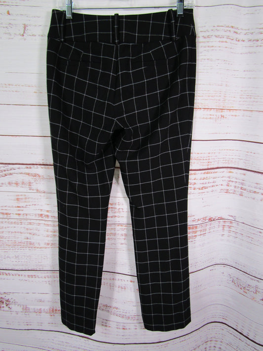 Alice + Olivia Dylan Women's Black Windowpane Plaid Pants Size 0