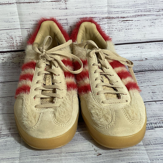 ADIDAS Gazelle Indoor W Women's Tan Suede Red Faux Fur - SZ 9.5