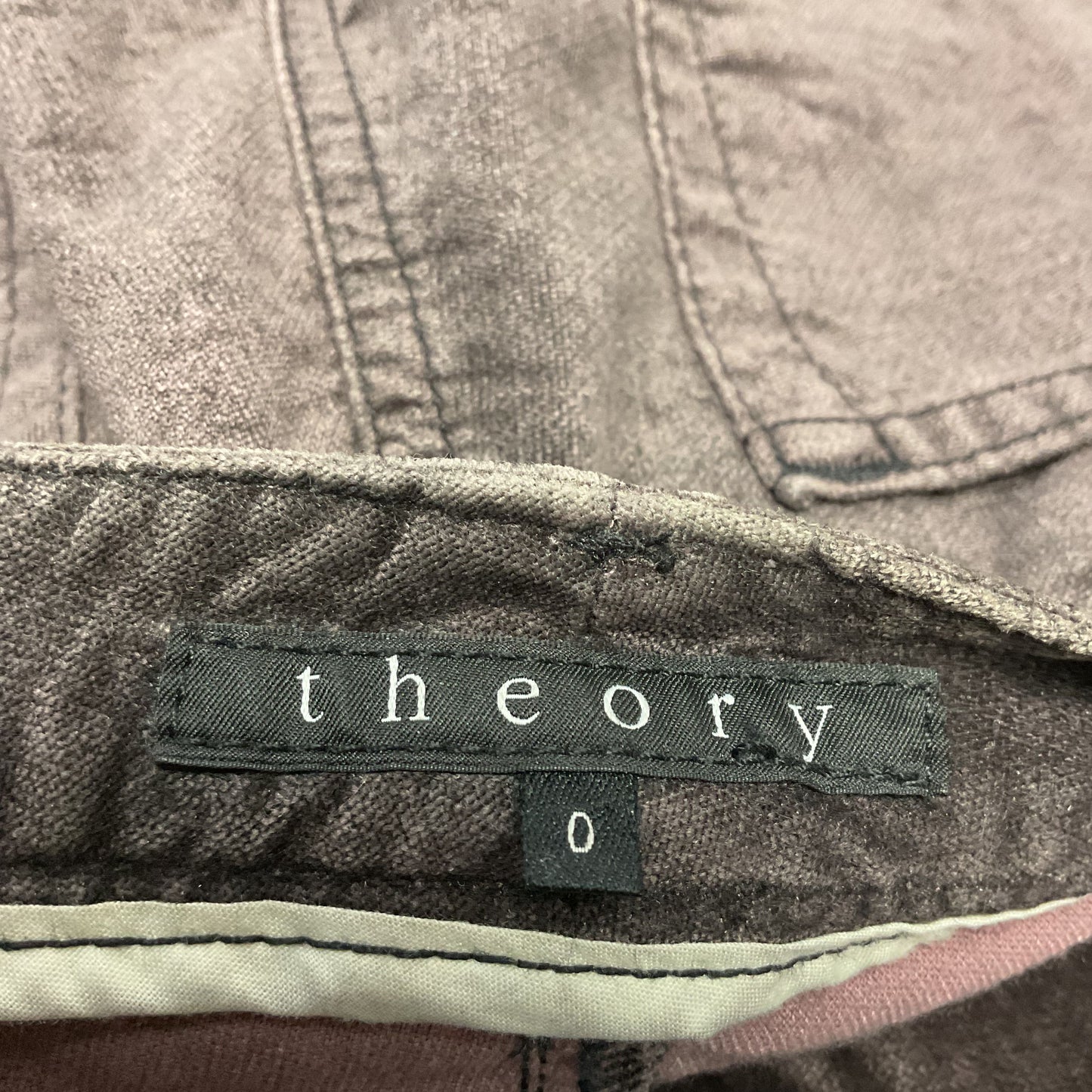 Theory Brown Velvet Flared Ankles Pants - Size 0