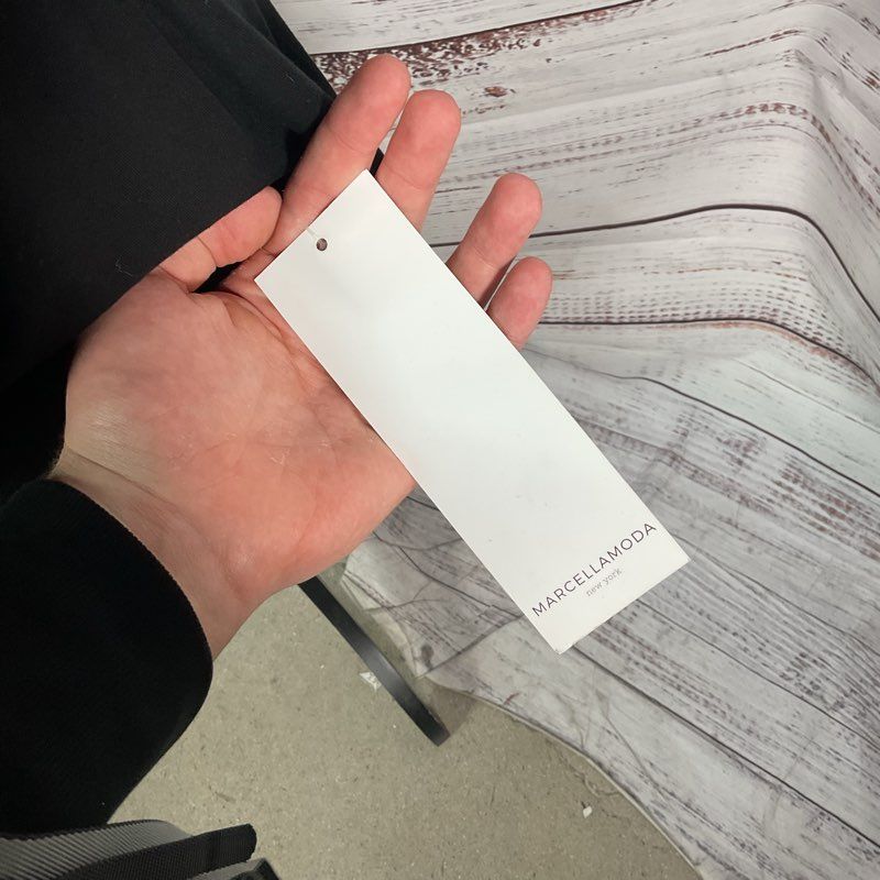 NWT Marcella Moda Black Faux Wrap Tunic Casual Dress Measurements in Desc.