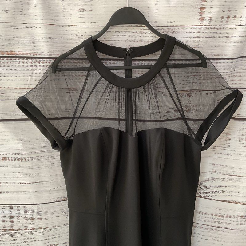 NWT Basler Black Shear Top Short Sleeve Midi Dress - Size 46