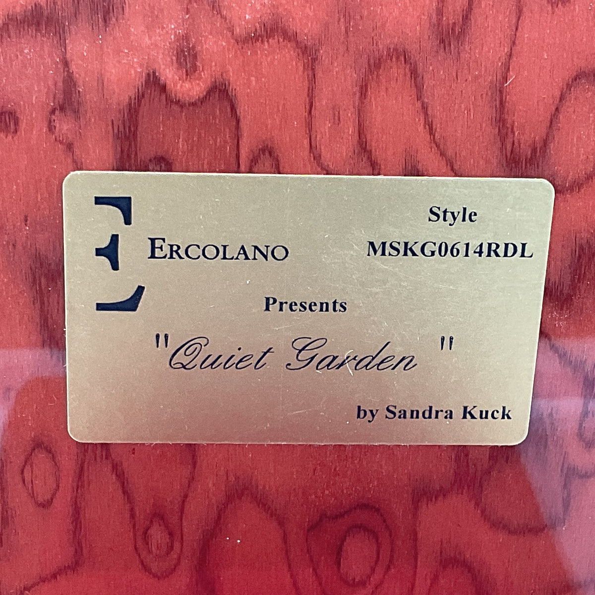 ERCOLANO by SANDRA KUCK "Quiet Garden" Wood Music Jewelry Box- 5.75" X 4.5"