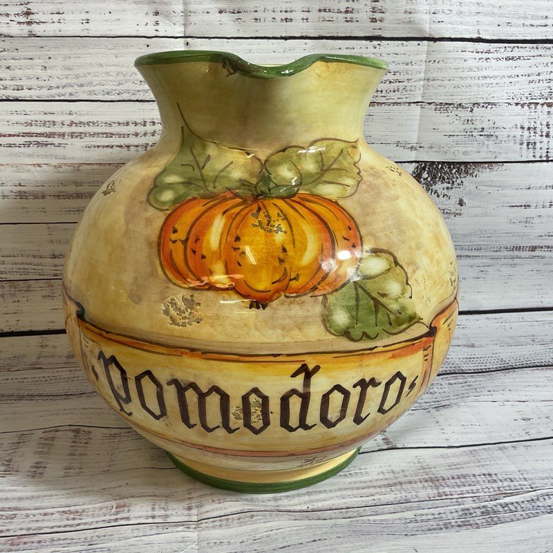 VTG. Italian Majolica Decorative Water Pitcher - 10.5"