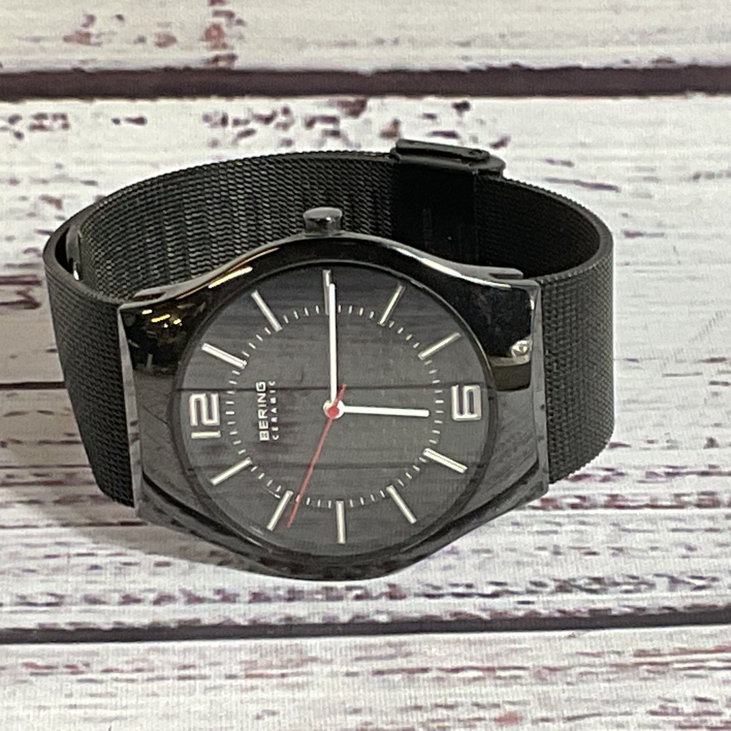 BERING Ceramic 32039-449 Men's Black Mesh Watch- NEEDS BATTERY
