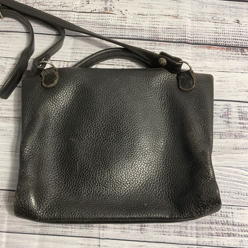 VTG. Groom 3 Compartment Black Pebbled Leather Crossbody Shoulder Bag Purse