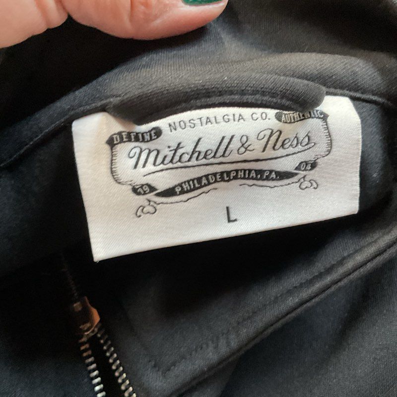 MITCHELL & NESS Jasper Knit Men's Black Jacket & Drawstring Pants- SZ L