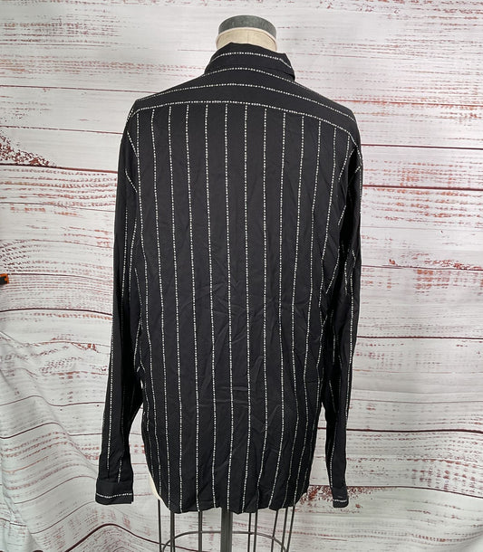 The Kooples Logo Striped Shirt Black XL