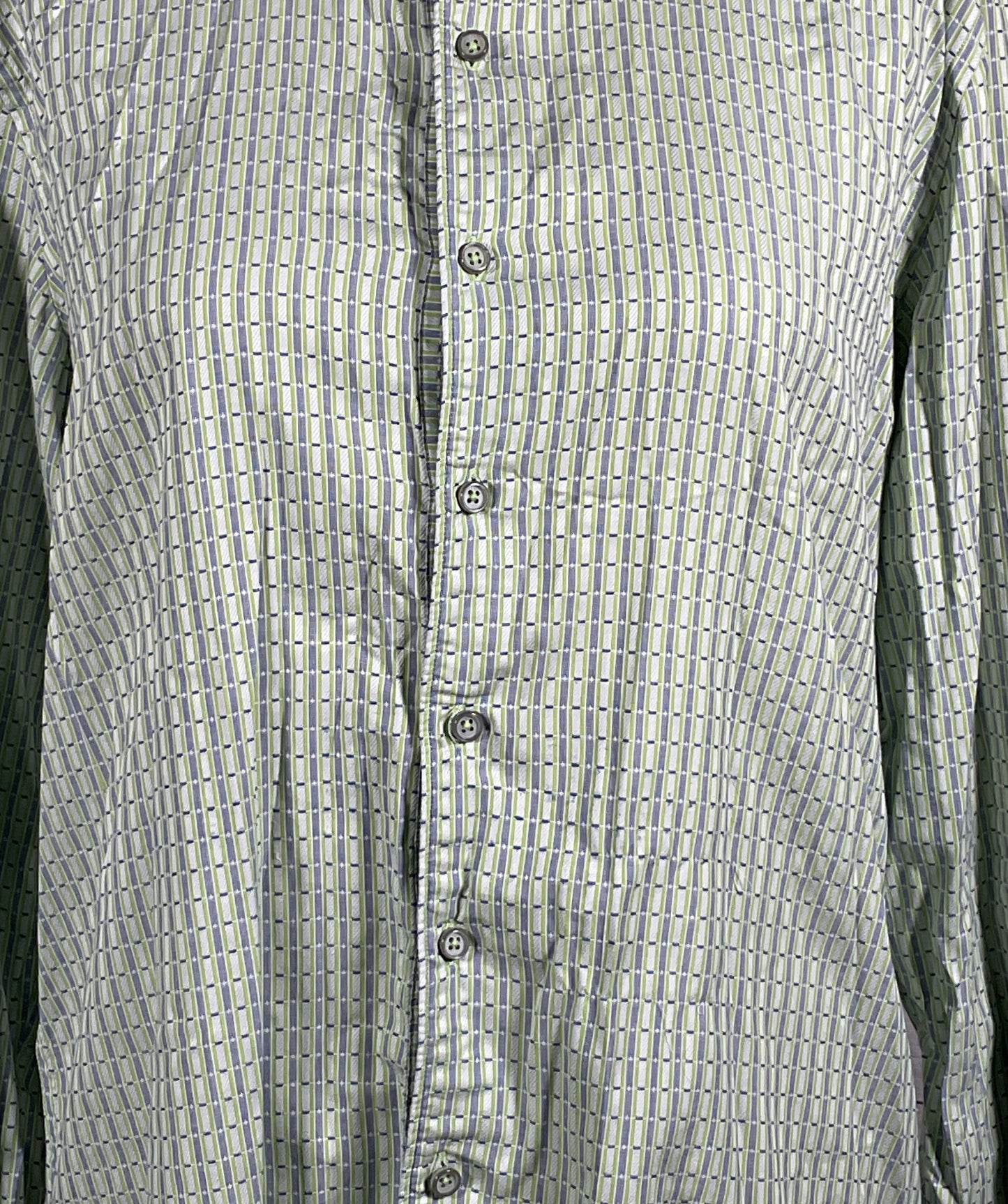 Robert Graham Classic Fit Weave Striped Long Sleeve Shirt Green M