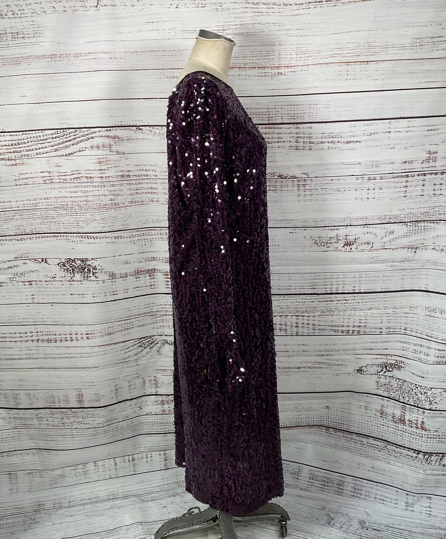 Mantu Purple Sequin Formal Dress - Size Large