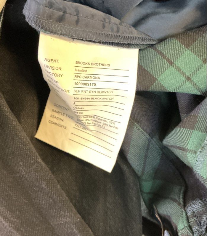 Women's Brooks Brothers Green and Navy Trouser Pants Size 4