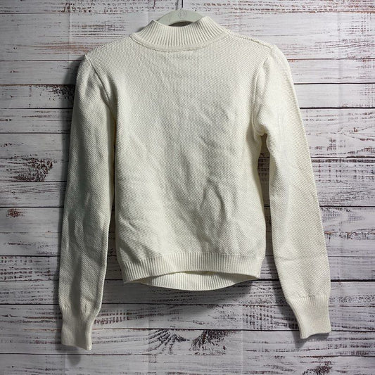 NWT Paola Bernardi Camila Cut-Out Knit White Mockneck Sweater - Size L