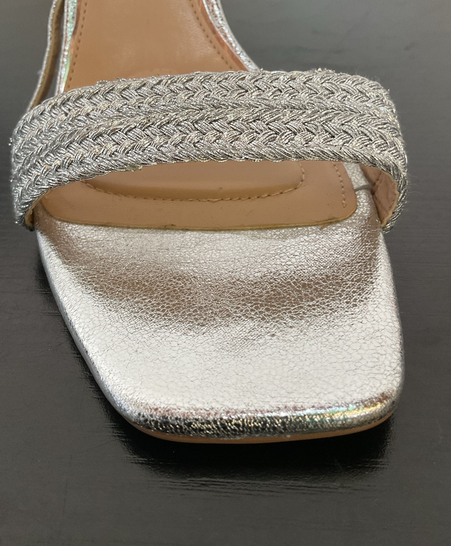Women's Jewel Badgely Mischka Silver/Brown Heel Size 7 1/2
