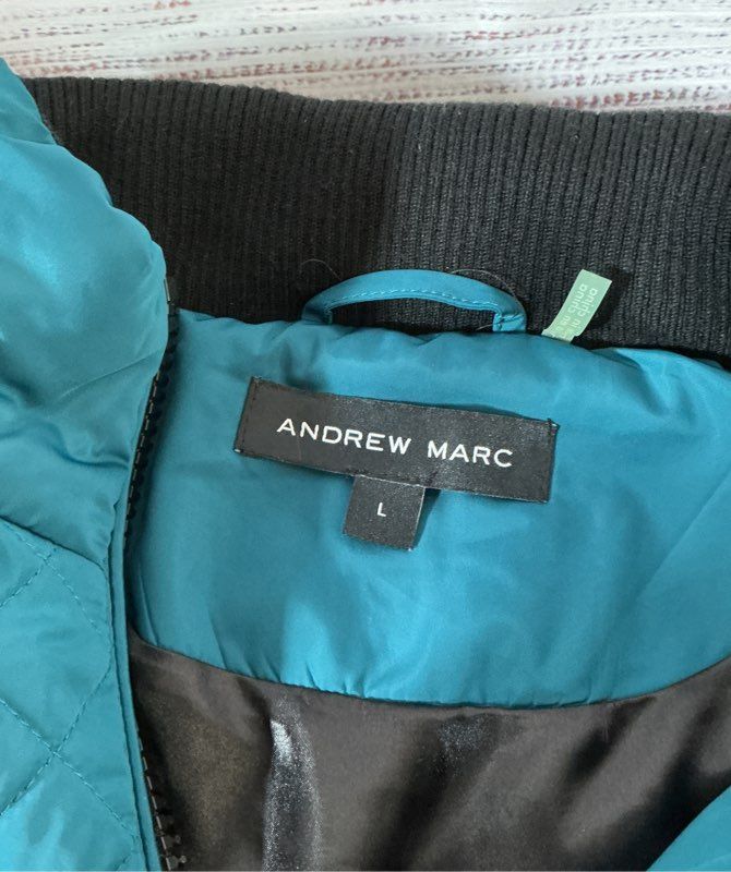 Women's Andrew Marc Teal/Black Puffer Vest Size L