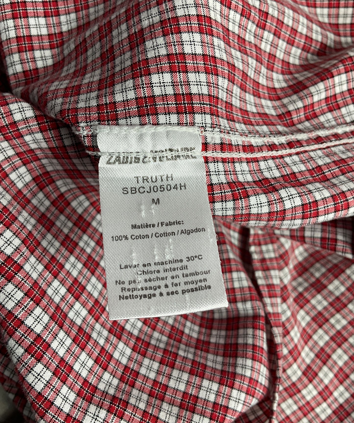 Zadig & Voltaire Plaid Button Down Shirt Red White M