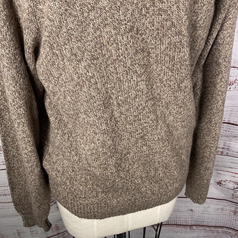 Frame Fair Isle Mushroom Heather Brown Knit Wool Crewneck Sweater - Size XL