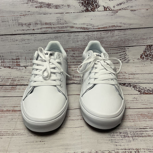 Vans Seldan Low Top Sneakers White Leather Shoe Women Size 9.5