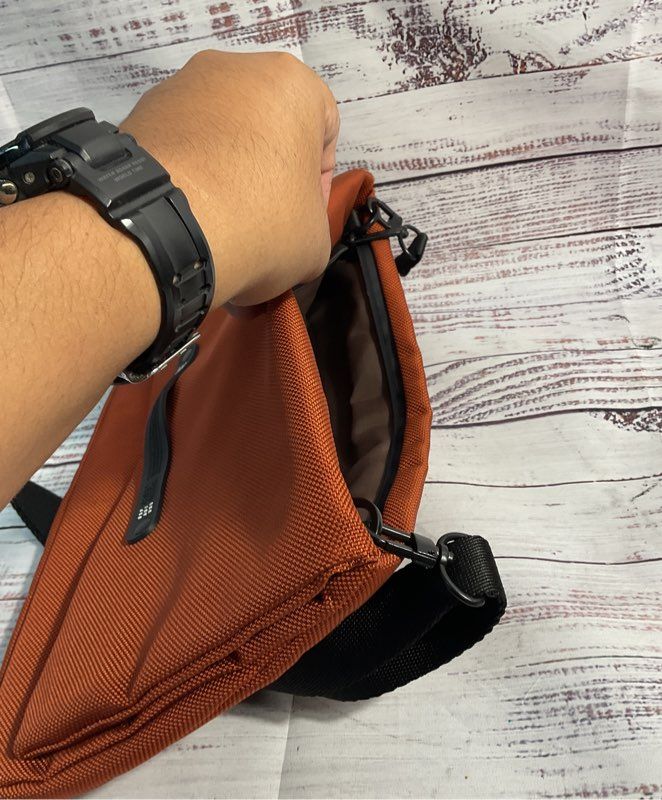 Alifedesign Women's Orange Nylon Convertible Crossbody Bag