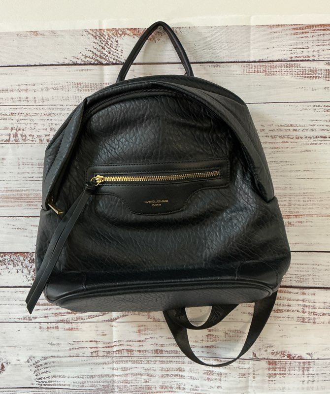 NWOT Women's David Jones Paris Black Faux Leather Backpack