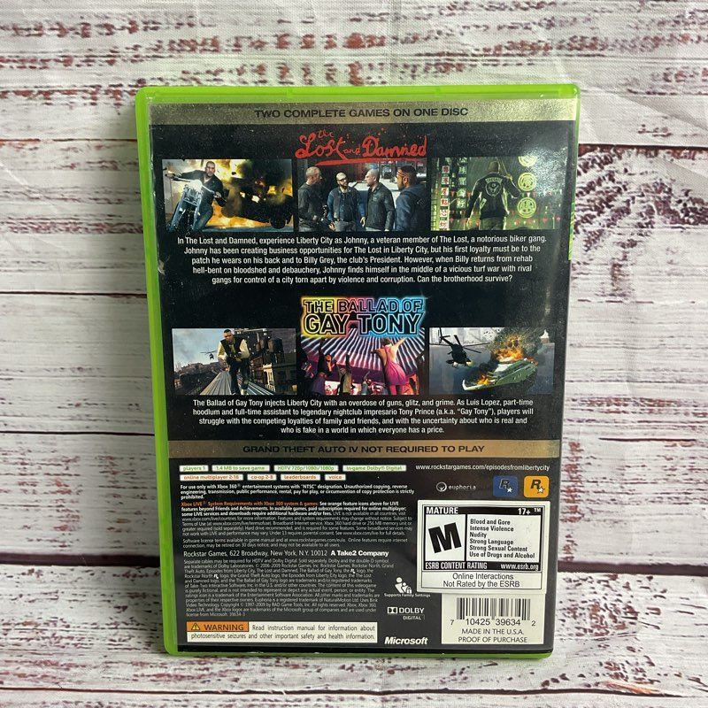 Microsoft Xbox 360 Grand Theft Auto Episodes From Liberty City Manual & Poster