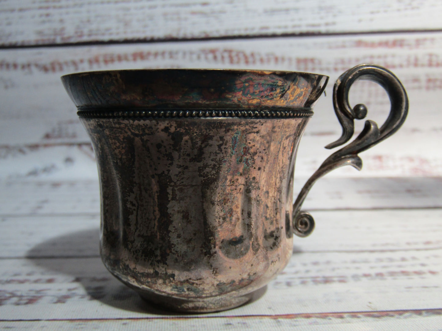 Vintage Eastern European Ornate Sterling Silver Demitasse Espresso Cup