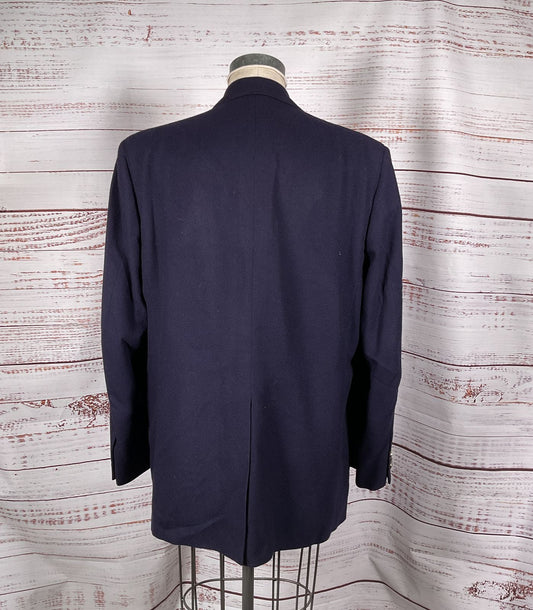 Saks Fifth Avenue Vintage Cashmere Blazer Navy Blue