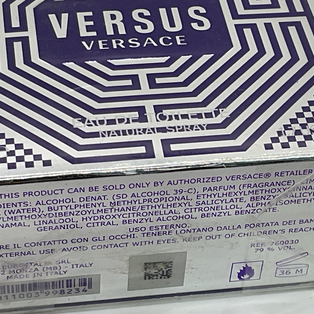 NEW SEALED VERSACE Versus Eau de Toilette Natural Spray- 50m/1.7floz