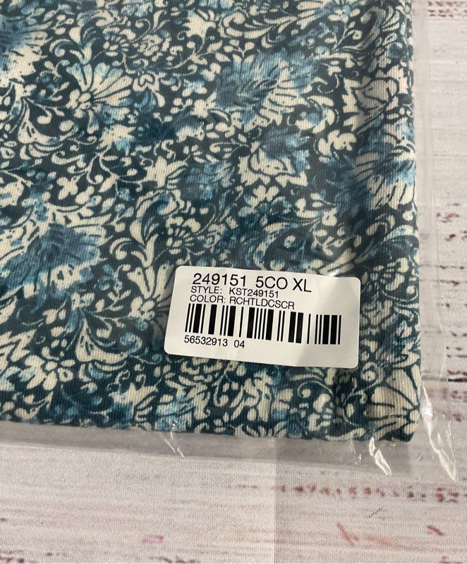 NWT Women's J Jill Sleep Floral Crew Neck Top Blouse Size XL