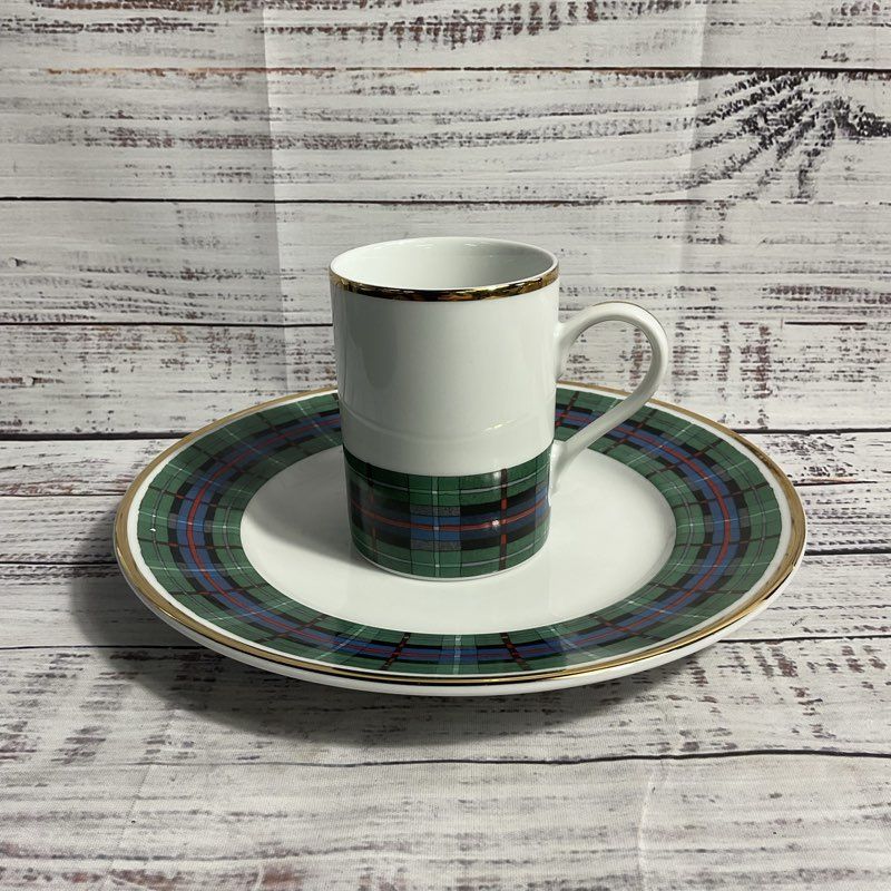 Williams Sonoma 2 Pc. Morrison Tartan 9" Plate And Coffee Mug Set