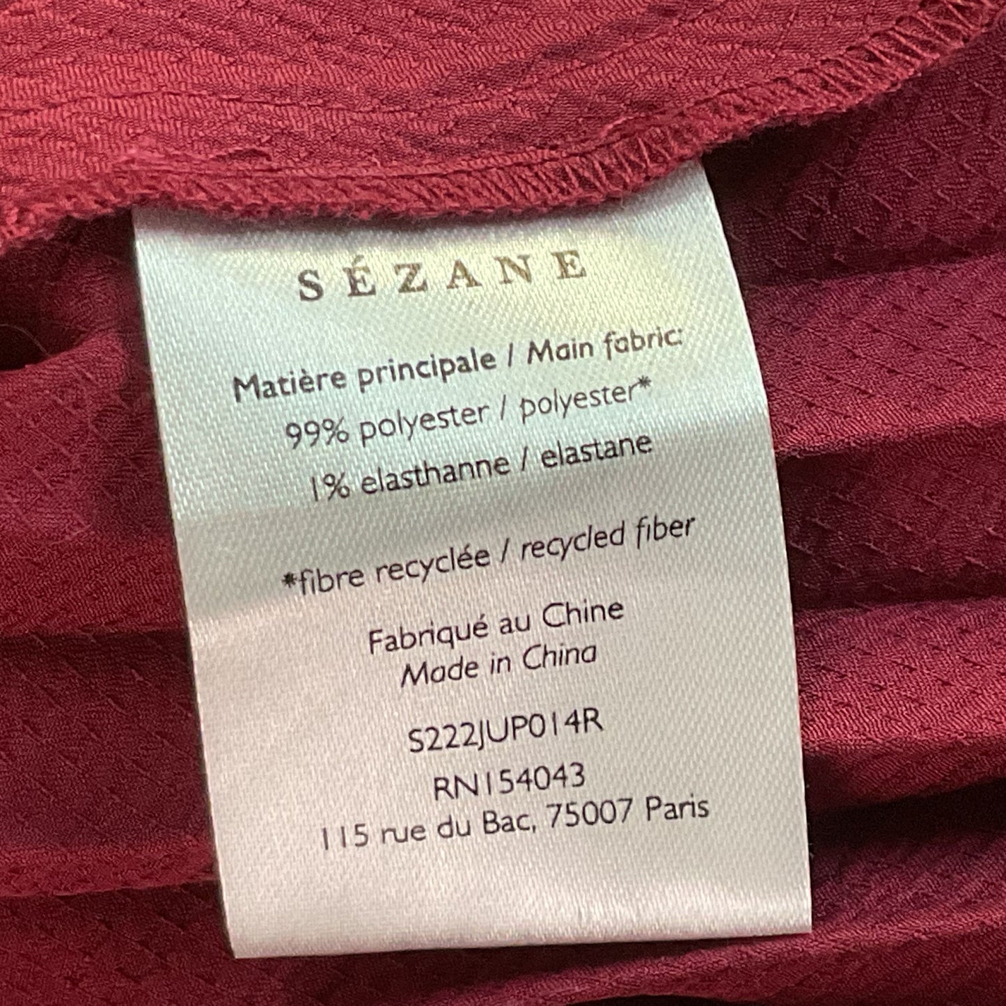 SEZANE Women's Burgundy Pleated Long Skirt- SZ 36