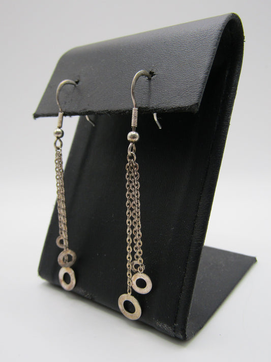 Sterling Silver Chain Link Drop Dangle Earrings
