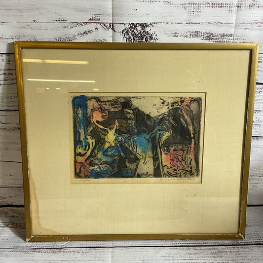 Pencil Signed Antique ERNEST BRADFIELD FREED "Scylla" Color Etching Print